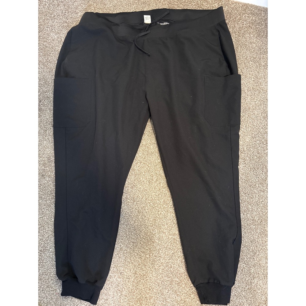 Mandala Jogger Scrub Pants Womens 4XL Black Excellent Equa-Tek Drawstring Cargo